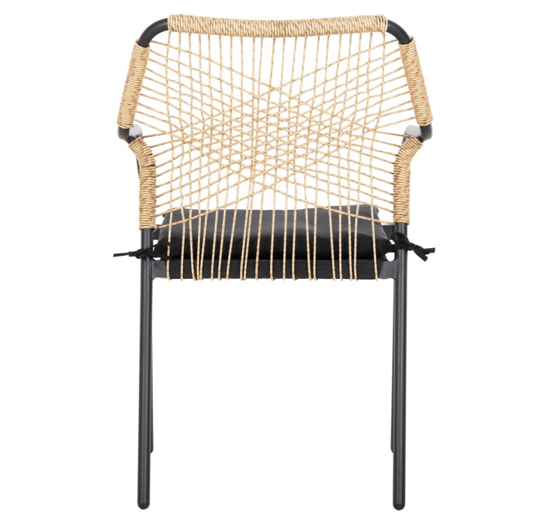 ΠΟΛΥΘΡΟΝΑ ΑΛΟΥΜΙΝΙΟΥ TROTTER HM5865.11 ΣΚΟΥΡΟΣ ΓΚΡΙ ΣΚΕΛΕΤΟΣ ΜΕ WICKER ΜΠΕΖ & ΜΑΥΡΟ ΜΑΞΙΛΑΡΙ