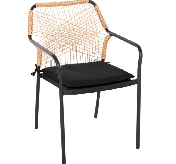 ΠΟΛΥΘΡΟΝΑ ΑΛΟΥΜΙΝΙΟΥ TROTTER HM5865.11 ΣΚΟΥΡΟΣ ΓΚΡΙ ΣΚΕΛΕΤΟΣ ΜΕ WICKER ΜΠΕΖ & ΜΑΥΡΟ ΜΑΞΙΛΑΡΙ