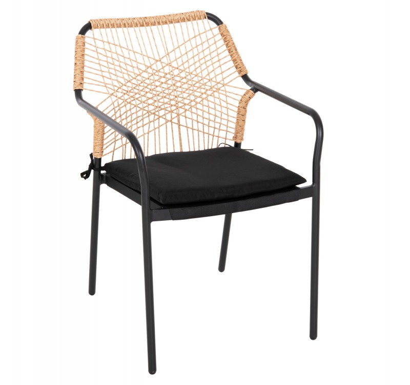 ΠΟΛΥΘΡΟΝΑ ΑΛΟΥΜΙΝΙΟΥ TROTTER HM5865.11 ΣΚΟΥΡΟΣ ΓΚΡΙ ΣΚΕΛΕΤΟΣ ΜΕ WICKER ΜΠΕΖ & ΜΑΥΡΟ ΜΑΞΙΛΑΡΙ