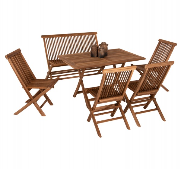 ΣΕΤ ΤΡΑΠΕΖΑΡΙΑΣ ΕΞΩΤ. ΧΩΡΟΥ 6ΤΜΧ KENDALL HM11954 ΜΑΣΙΦ ΞΥΛΟ TEAK ΦΥΣΙΚΟ