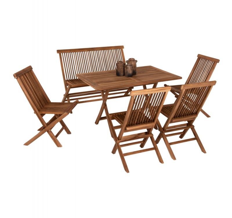 ΣΕΤ ΤΡΑΠΕΖΑΡΙΑΣ ΕΞΩΤ. ΧΩΡΟΥ 6ΤΜΧ KENDALL HM11954 ΜΑΣΙΦ ΞΥΛΟ TEAK ΦΥΣΙΚΟ