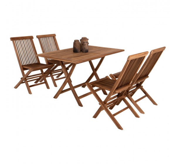 ΣΕΤ ΤΡΑΠΕΖΑΡΙΑΣ ΕΞΩΤ. ΧΩΡΟΥ 5ΤΜΧ KENDALL HM11955 ΜΑΣΙΦ ΞΥΛΟ TEAK ΦΥΣΙΚΟ