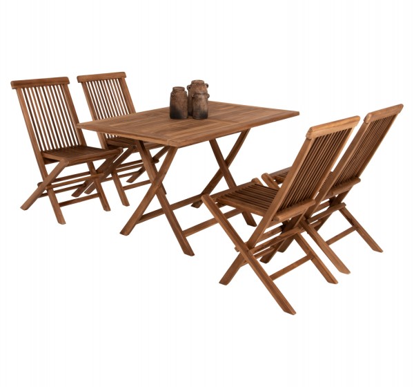 ΣΕΤ ΤΡΑΠΕΖΑΡΙΑΣ ΕΞΩΤ. ΧΩΡΟΥ 5ΤΜΧ KENDALL HM11955 ΜΑΣΙΦ ΞΥΛΟ TEAK ΦΥΣΙΚΟ