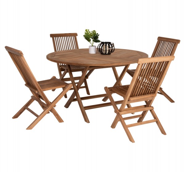 ΣΕΤ ΤΡΑΠΕΖΑΡΙΑΣ ΕΞΩΤ. ΧΩΡΟΥ 5ΤΜΧ KENDALL HM11956 ΜΑΣΙΦ ΞΥΛΟ TEAK ΦΥΣΙΚΟ