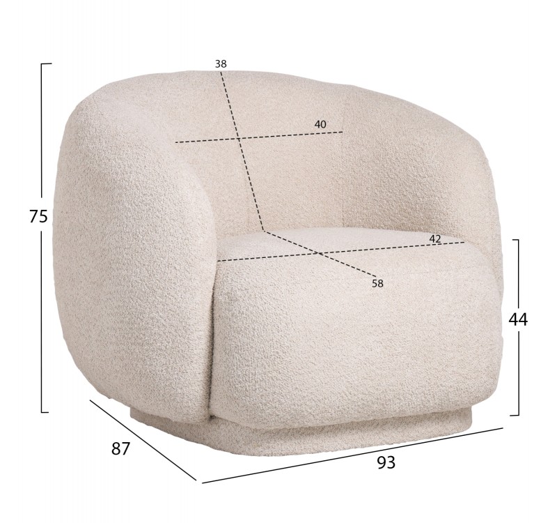 ΠΟΛΥΘΡΟΝΑ KARPEN HM9600.06 ΕΚΡΟΥ ΜΠΟΥΚΛΕ ΥΦΑΣΜΑ 93x87x78Υ εκ.
