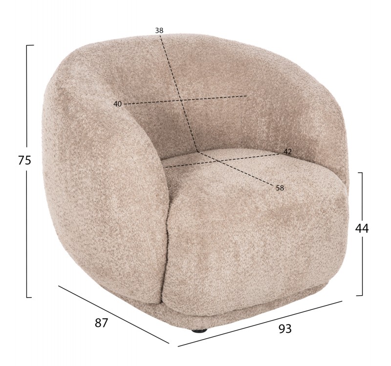 ΠΟΛΥΘΡΟΝΑ KARPEN HM9600.08 ΜΠΕΖ ΜΠΟΥΚΛΕ ΥΦΑΣΜΑ 93x87x78Υ εκ.