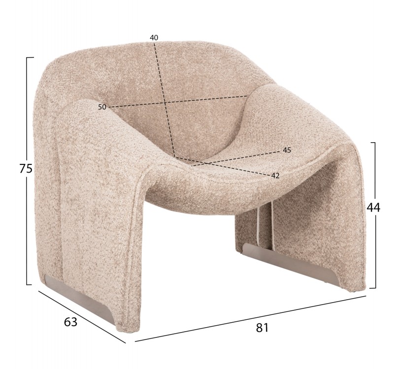 ΠΟΛΥΘΡΟΝΑ SPINER HM9599.08 ΜΠΕΖ ΜΠΟΥΚΛΕ ΥΦΑΣΜΑ 81x64x74Υεκ.