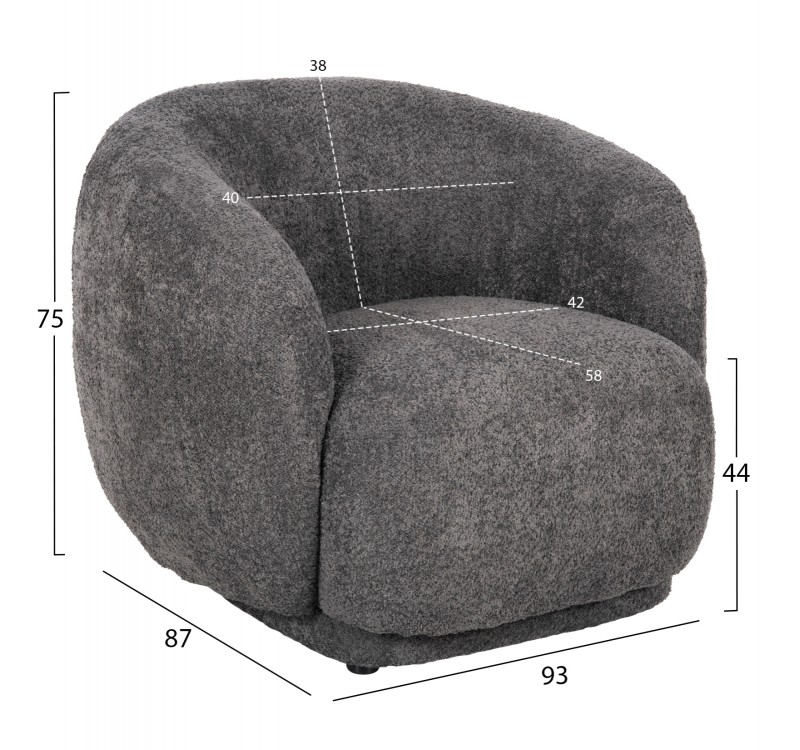 ΠΟΛΥΘΡΟΝΑ KARPEN HM9600.01 ΓΚΡΙ ΜΠΟΥΚΛΕ ΥΦΑΣΜΑ  93x87x78Υ εκ.