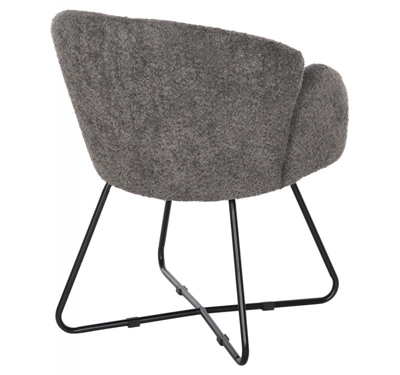 ΠΟΛΥΘΡΟΝΑ HARNIS HM9603.01 ΓΚΡΙ ΜΠΟΥΚΛΕ-ΜΑΥΡΑ ΜΕΤΑΛ.ΠΟΔΙΑ ΧΙΑΣΤΙ 59,5x64x77Υεκ