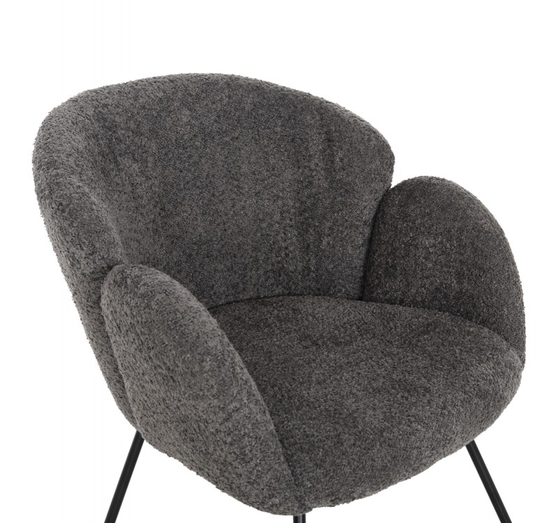 ΠΟΛΥΘΡΟΝΑ HARNIS HM9603.01 ΓΚΡΙ ΜΠΟΥΚΛΕ-ΜΑΥΡΑ ΜΕΤΑΛ.ΠΟΔΙΑ ΧΙΑΣΤΙ 59,5x64x77Υεκ