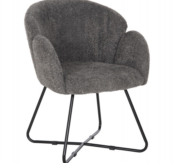 ΠΟΛΥΘΡΟΝΑ HARNIS HM9603.01 ΓΚΡΙ ΜΠΟΥΚΛΕ-ΜΑΥΡΑ ΜΕΤΑΛ.ΠΟΔΙΑ ΧΙΑΣΤΙ 59,5x64x77Υεκ