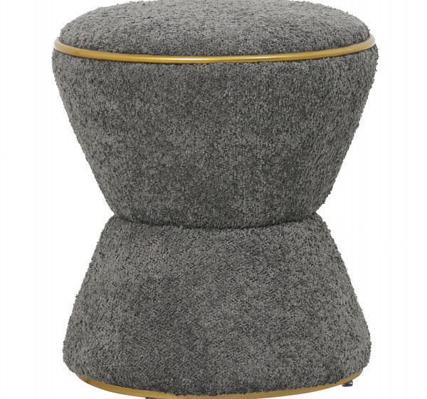 ΣΚΑΜΠΟ ΣΤΡΟΓΓΥΛΟ LINNER HM9604.11 ΜΠΟΥΚΛΕ ΥΦΑΣΜΑ ΓΚΡΙ-ΧΡΥΣΗ ΛΕΠΤΟΜΕΡΕΙΑ Φ38,5x43Υ