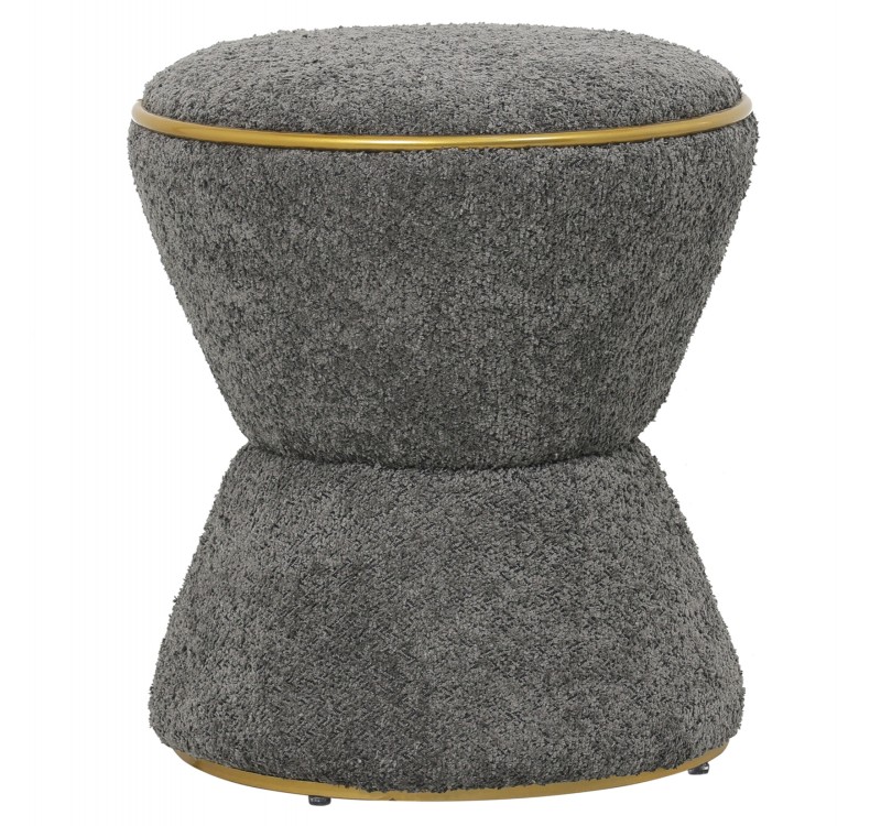 ΣΚΑΜΠΟ ΣΤΡΟΓΓΥΛΟ LINNER HM9604.11 ΜΠΟΥΚΛΕ ΥΦΑΣΜΑ ΓΚΡΙ-ΧΡΥΣΗ ΛΕΠΤΟΜΕΡΕΙΑ Φ38,5x43Υ