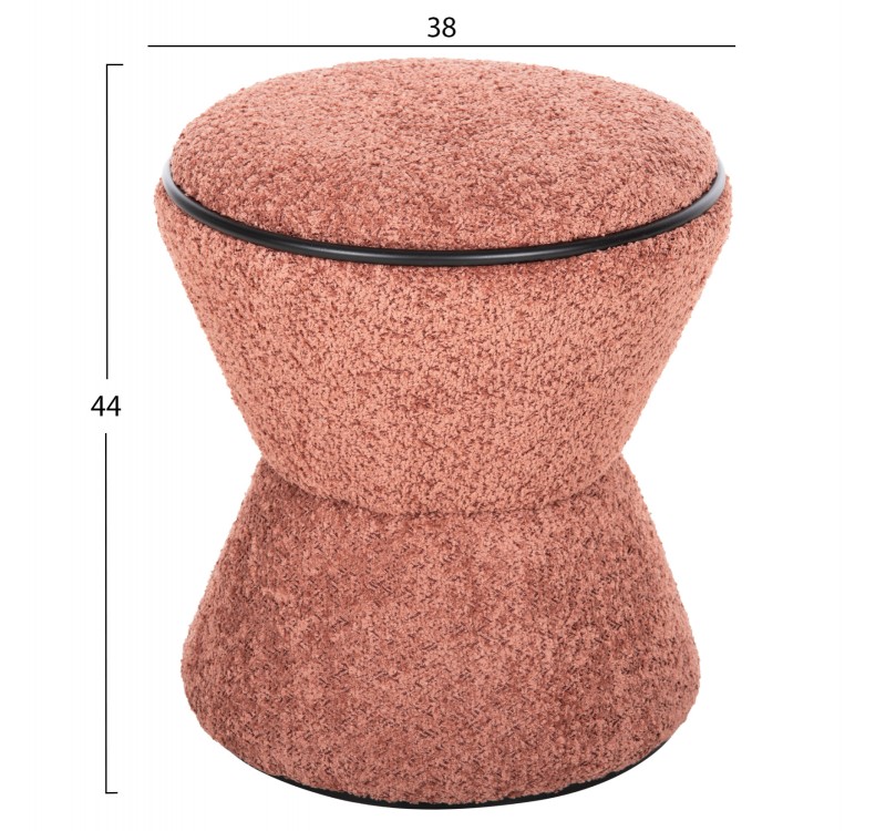 ΣΚΑΜΠΟ ΣΤΡΟΓΓΥΛΟ LINNER HM9604.02 ΜΠΟΥΚΛΕ ΥΦΑΣΜΑ ΡΟΖ-ΜΑΥΡΗ ΛΕΠΤΟΜΕΡΕΙΑ Φ38x44 εκ.