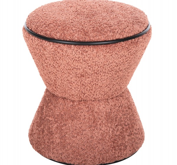 ΣΚΑΜΠΟ ΣΤΡΟΓΓΥΛΟ LINNER HM9604.02 ΜΠΟΥΚΛΕ ΥΦΑΣΜΑ ΡΟΖ-ΜΑΥΡΗ ΛΕΠΤΟΜΕΡΕΙΑ Φ38x44 εκ.