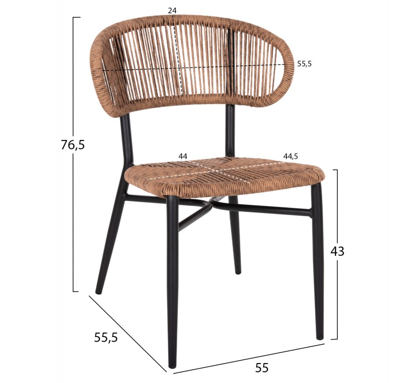 ΚΑΡΕΚΛΑ ΕΞ.ΧΩΡΟΥ EULO HM6049.02 ΑΛΟΥΜΙΝΙΟ ΣΕ ΜΑΥΡΟ -ΣΥΝΘΕΤΙΚΟ RATTAN