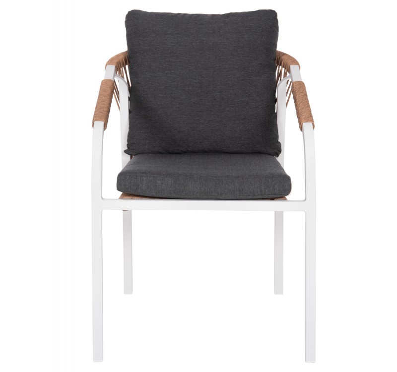 ΠΟΛΥΘΡΟΝΑ MAERLY HM6051.01 ΛΕΥΚΟ ΑΛΟΥΜΙΝΙΟ-ΑΝΟΙΧΤΟ ΚΑΦΕ P.E.RATTAN-ΜΑΞΙΛΑΡΙΑ 55,5x62,5x76,5-85 εκ.