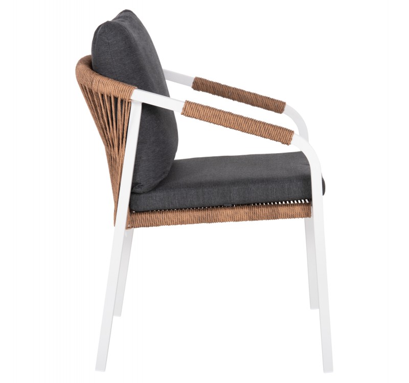 ΠΟΛΥΘΡΟΝΑ MAERLY HM6051.01 ΛΕΥΚΟ ΑΛΟΥΜΙΝΙΟ-ΑΝΟΙΧΤΟ ΚΑΦΕ P.E.RATTAN-ΜΑΞΙΛΑΡΙΑ 55,5x62,5x76,5-85 εκ.