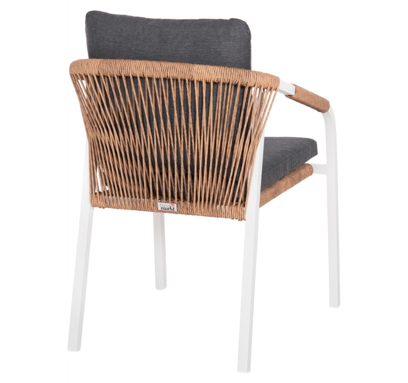 ΠΟΛΥΘΡΟΝΑ MAERLY HM6051.01 ΛΕΥΚΟ ΑΛΟΥΜΙΝΙΟ-ΑΝΟΙΧΤΟ ΚΑΦΕ P.E.RATTAN-ΜΑΞΙΛΑΡΙΑ 55,5x62,5x76,5-85 εκ.