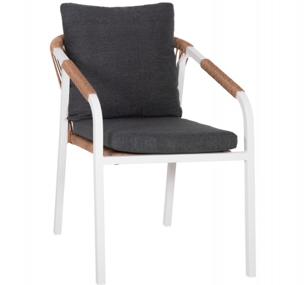 ΠΟΛΥΘΡΟΝΑ MAERLY HM6051.01 ΛΕΥΚΟ ΑΛΟΥΜΙΝΙΟ-ΑΝΟΙΧΤΟ ΚΑΦΕ P.E.RATTAN-ΜΑΞΙΛΑΡΙΑ 55,5x62,5x76,5-85 εκ.