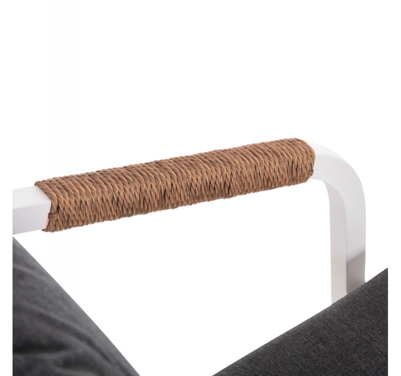 ΠΟΛΥΘΡΟΝΑ MAERLY HM6051.01 ΛΕΥΚΟ ΑΛΟΥΜΙΝΙΟ-ΑΝΟΙΧΤΟ ΚΑΦΕ P.E.RATTAN-ΜΑΞΙΛΑΡΙΑ 55,5x62,5x76,5-85 εκ.