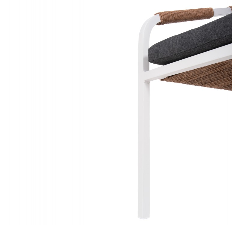 ΠΟΛΥΘΡΟΝΑ MAERLY HM6051.01 ΛΕΥΚΟ ΑΛΟΥΜΙΝΙΟ-ΑΝΟΙΧΤΟ ΚΑΦΕ P.E.RATTAN-ΜΑΞΙΛΑΡΙΑ 55,5x62,5x76,5-85 εκ.