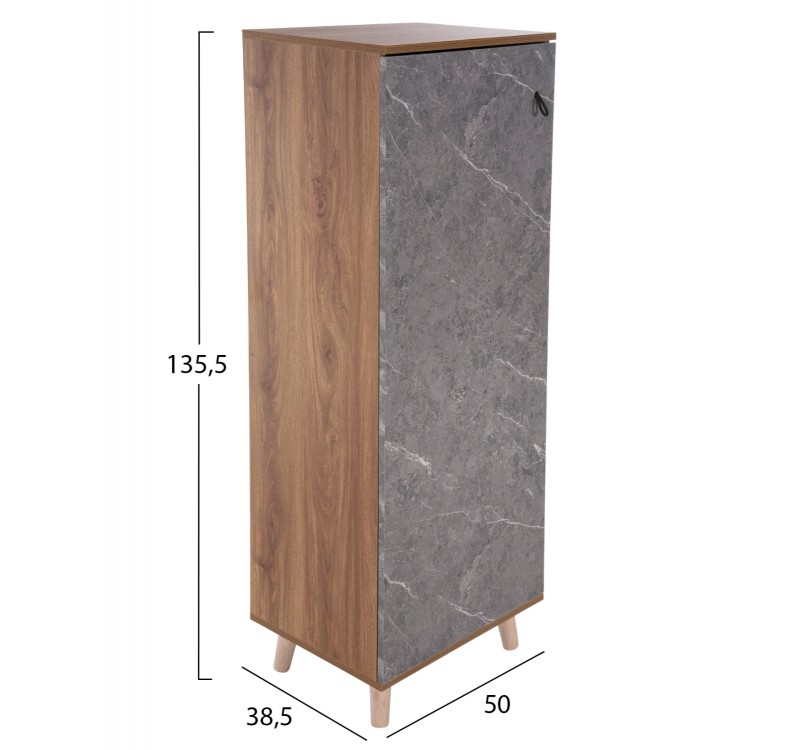 ΠΑΠΟΥΤΣΟΘΗΚΗ-ΝΤΟΥΛΑΠΙ ALVARO HM8954.12 ΜΕΛΑΜΙΝΗ SONAMA-STONE TEXTURE 50Χ38Χ135Yεκ.