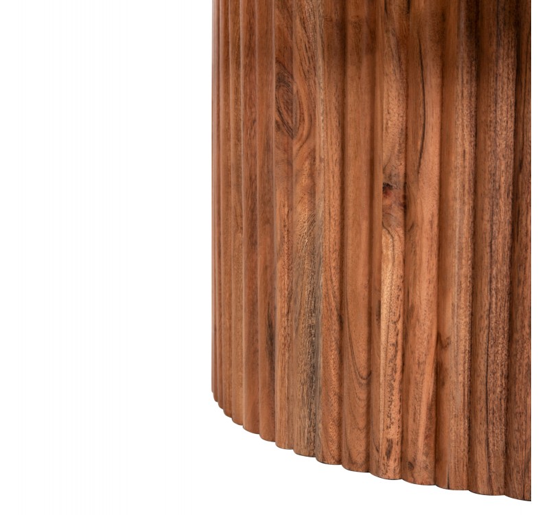 ΤΡΑΠΕΖΙ ΣΑΛΟΝΙΟΥ ΣΤΡΟΓΓΥΛΟ RANNE HM9694 ΜΑΣΙΦ ΞΥΛΟ ΑΚΑΚΙΑΣ ΣΕ ΦΥΣΙΚΟ Φ80x38Yεκ.