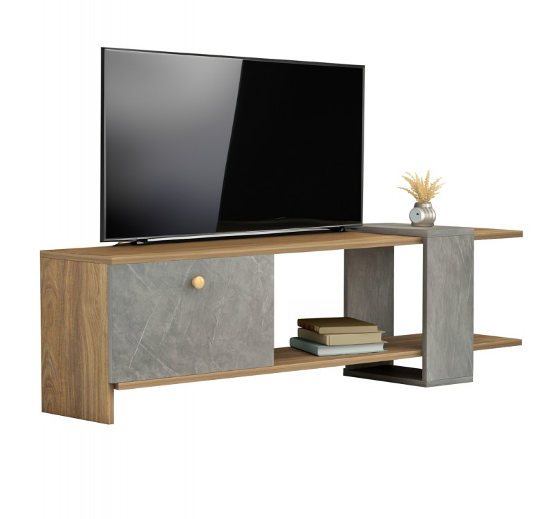 ΕΠΙΠΛΟ ΤΗΛΕΟΡΑΣΗΣ HENRIETTE HM8900.13 ΜΕΛΑΜΙΝΗ ΚΑΡΥΔΙ-STONE TEXTURE 120x28,5x39Υεκ.