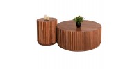 ΣΕΤ 2ΤΜΧ ΤΡΑΠΕΖΙΑ ΣΑΛΟΝΙΟΥ ΣΤΡΟΓΓΥΛΑ SEDGE HM11944 ΜΑΣΙΦ ΑΚΑΚΙΑ Φ90 & Φ40εκ.