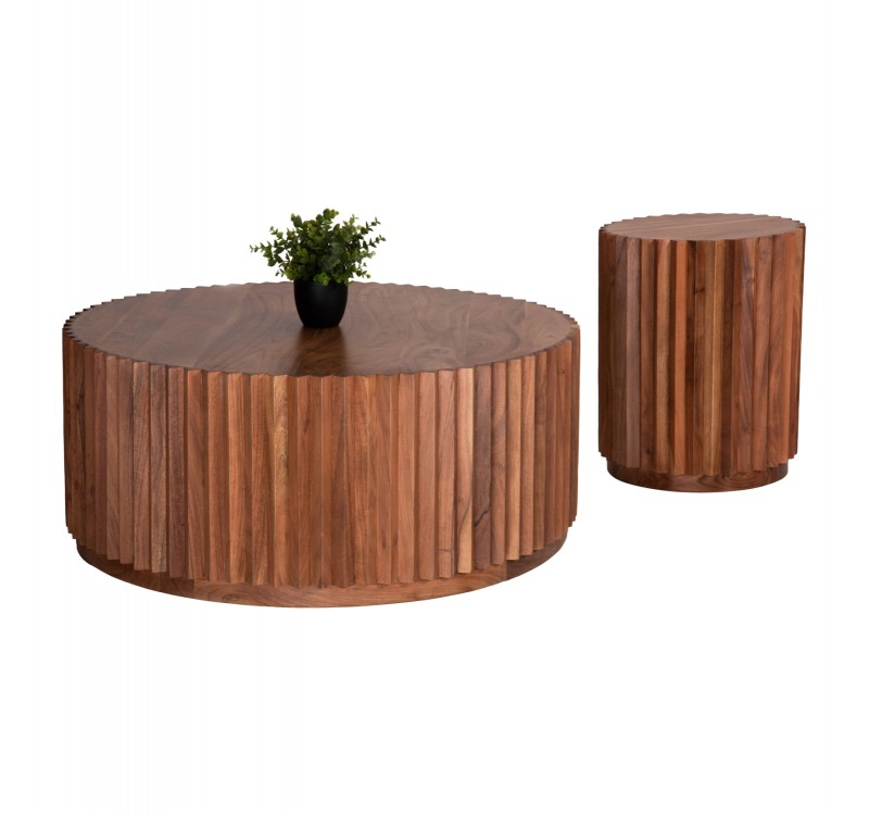 ΣΕΤ 2ΤΜΧ ΤΡΑΠΕΖΙΑ ΣΑΛΟΝΙΟΥ ΣΤΡΟΓΓΥΛΑ SEDGE HM11944 ΜΑΣΙΦ ΑΚΑΚΙΑ Φ90 & Φ40εκ.