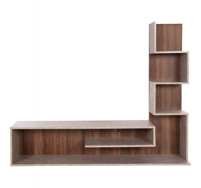 ΣΥΝΘΕΤΟ ΤΗΛΕΟΡΑΣΗΣ EDELIE HM8908.14 ΜΕΛΑΜΙΝΗ ΓΚΡΙ STONE TEXTURE-ΦΥΣΙΚΟ 150x29,5x120Υεκ.