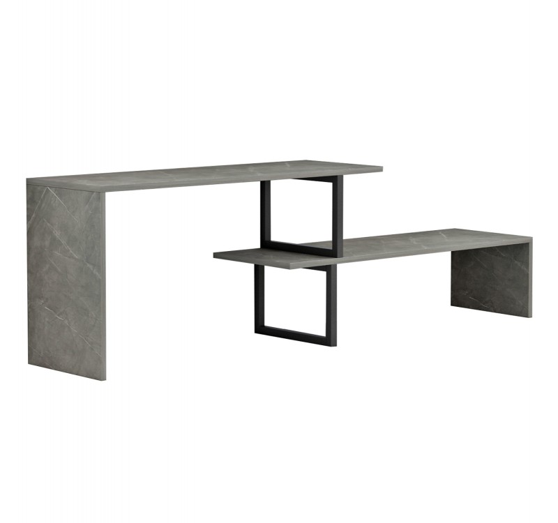 ΕΠΙΠΛΟ ΤΗΛΕΟΡΑΣΗΣ ΕΠΕΚΤ. BRIGGITE HM8892.11 ΜΕΛΑΜΙΝΗ GREY STONE TEXTURE 160x30x45Υεκ.