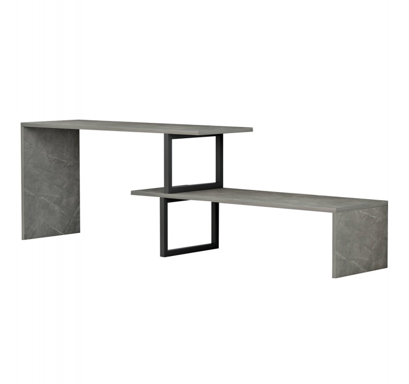 ΕΠΙΠΛΟ ΤΗΛΕΟΡΑΣΗΣ ΕΠΕΚΤ. BRIGGITE HM8892.11 ΜΕΛΑΜΙΝΗ GREY STONE TEXTURE 160x30x45Υεκ.