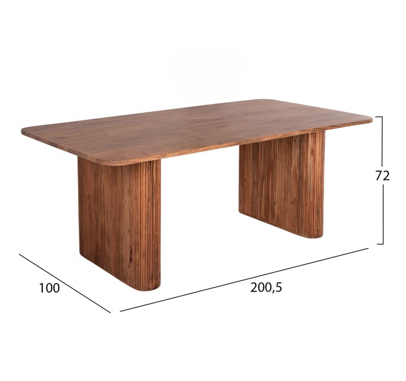 ΤΡΑΠΕΖΙ ΤΡΑΠΕΖΑΡΙΑΣ GROOT HM9683 ΜΑΣΙΦ ΞΥΛΟ ΑΚΑΚΙΑΣ ΣΕ ΦΥΣΙΚΟ 200,5x100x72Yεκ.