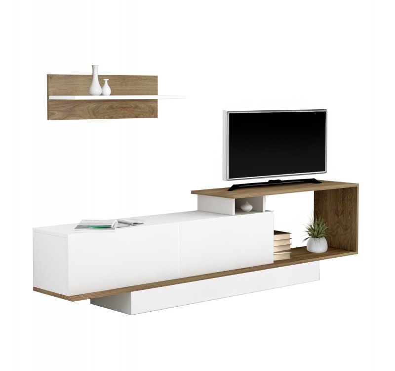 ΣΥΝΘΕΤΟ ΤΗΛΕΟΡΑΣΗΣ GARCELLE HM8904.11 ΜΕΛΑΜΙΝΗ ΣΕ ΦΥΣΙΚΟ-ΛΕΥΚΟ 180x29,6x45Υεκ