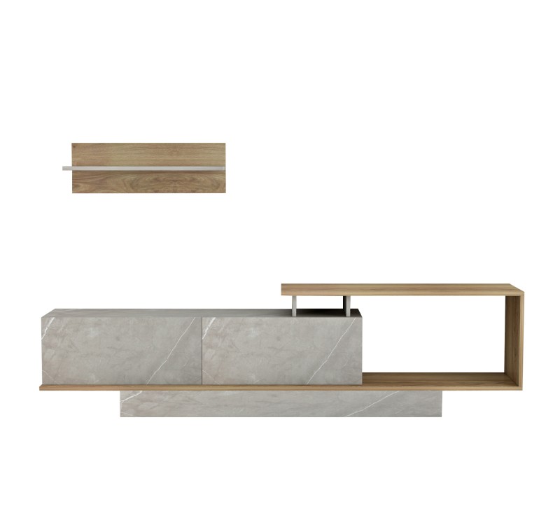 ΣΥΝΘΕΤΟ ΤΗΛΕΟΡΑΣΗΣ GARCELLE HM8904.14 ΜΕΛΑΜΙΝΗ ΦΥΣΙΚΟ-STONE TEXTURE 180x29,6x45Υεκ