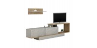 ΣΥΝΘΕΤΟ ΤΗΛΕΟΡΑΣΗΣ GARCELLE HM8904.14 ΜΕΛΑΜΙΝΗ ΦΥΣΙΚΟ-STONE TEXTURE 180x29,6x45Υεκ