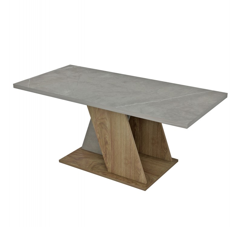 ΤΡΑΠΕΖΙ ΣΑΛΟΝΙΟΥ DILE HM9528.02 ΜΕΛΑΜΙΝΗ ΣΕ STONE TEXTURE ΓΚΡΙ-ΦΥΣΙΚΟ 110x55x47Υεκ.