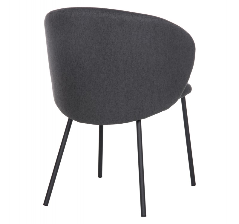 ΚΑΡΕΚΛΑ ISIAH HM9615.01 ΓΚΡΙ ΥΦΑΣΜΑ-ΜΑΥΡΑ ΜΕΤΑΛΛΙΚΑ ΠΟΔΙΑ 56x56x76Υ εκ.