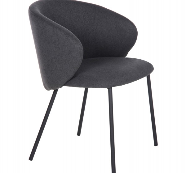 ΚΑΡΕΚΛΑ ISIAH HM9615.01 ΓΚΡΙ ΥΦΑΣΜΑ-ΜΑΥΡΑ ΜΕΤΑΛΛΙΚΑ ΠΟΔΙΑ 56x56x76Υ εκ.