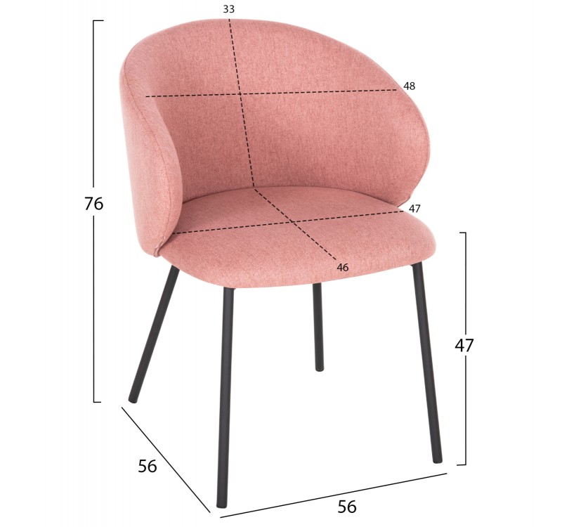 ΚΑΡΕΚΛΑ ISIAH HM9615.02 ΣΑΠΙΟ ΜΗΛΟ ΥΦΑΣΜΑ-ΜΑΥΡΑ ΜΕΤΑΛΛΙΚΑ ΠΟΔΙΑ 56x56x76Υ εκ.