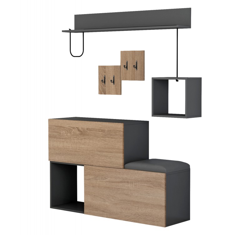ΕΠΙΠΛΟ ΕΙΣΟΔΟΥ CERB HM8957.11 ΜΕΛΑΜΙΝΗ ΣΕ SONAMA-ΓΚΡΙ 120x20x72Υ εκ.