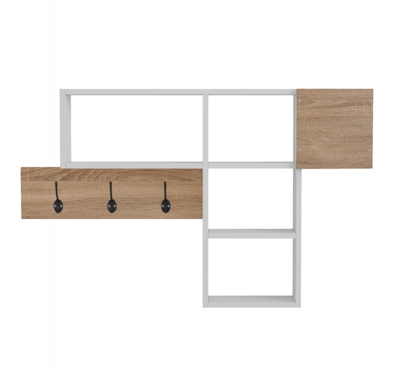 ΚΡΕΜΑΣΤΡΑ ΕΙΣΟΔΟΥ ΜΕ ΡΑΦΙΑ HARLAN HM8973.12 ΜΕΛΑΜΙΝΗ ΣΕ SONAMA-ΛΕΥΚΟ 99,5x15x61Υεκ.