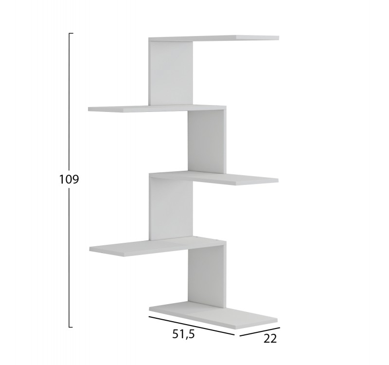 ΕΠΙΤΟΙΧΙΑ ΡΑΦΙΕΡΑ RORY HM8931.11 ΜΕΛΑΜΙΝΗ ΣΕ ΛΕΥΚΟ 22x51,5x109Υ εκ.
