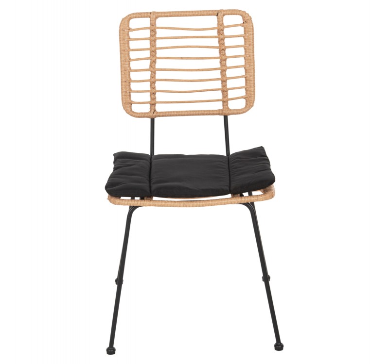 ΚΑΡΕΚΛΑ ΕΞ.ΧΩΡΟΥ ALLEGRA HM5454.11 ΜΕΤΑΛΛΟ&ΜΑΞΙΛΑΡΙ ΜΑΥΡΟ-ΜΠΕΖ WICKER 50,5x49,5x88Υεκ