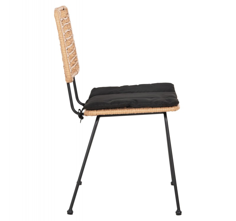 ΚΑΡΕΚΛΑ ΕΞ.ΧΩΡΟΥ ALLEGRA HM5454.11 ΜΕΤΑΛΛΟ&ΜΑΞΙΛΑΡΙ ΜΑΥΡΟ-ΜΠΕΖ WICKER 50,5x49,5x88Υεκ