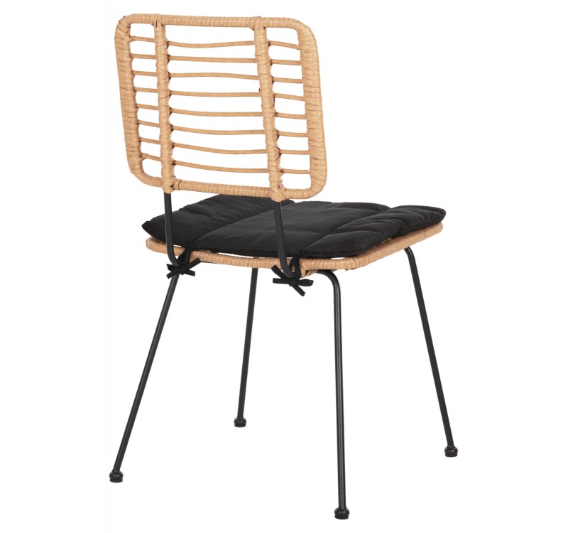 ΚΑΡΕΚΛΑ ΕΞ.ΧΩΡΟΥ ALLEGRA HM5454.11 ΜΕΤΑΛΛΟ&ΜΑΞΙΛΑΡΙ ΜΑΥΡΟ-ΜΠΕΖ WICKER 50,5x49,5x88Υεκ