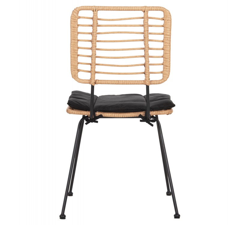 ΚΑΡΕΚΛΑ ΕΞ.ΧΩΡΟΥ ALLEGRA HM5454.11 ΜΕΤΑΛΛΟ&ΜΑΞΙΛΑΡΙ ΜΑΥΡΟ-ΜΠΕΖ WICKER 50,5x49,5x88Υεκ