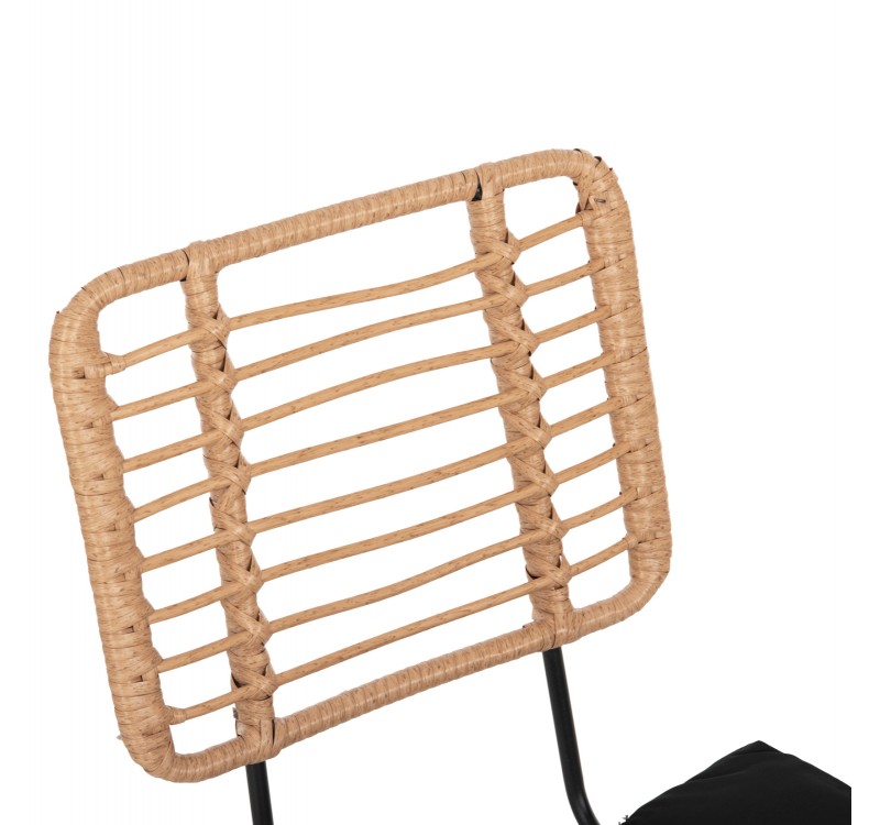 ΚΑΡΕΚΛΑ ΕΞ.ΧΩΡΟΥ ALLEGRA HM5454.11 ΜΕΤΑΛΛΟ&ΜΑΞΙΛΑΡΙ ΜΑΥΡΟ-ΜΠΕΖ WICKER 50,5x49,5x88Υεκ